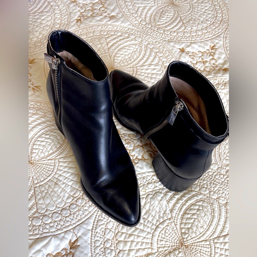 Michael Kors Black Ankle Boots with Silver Zipper